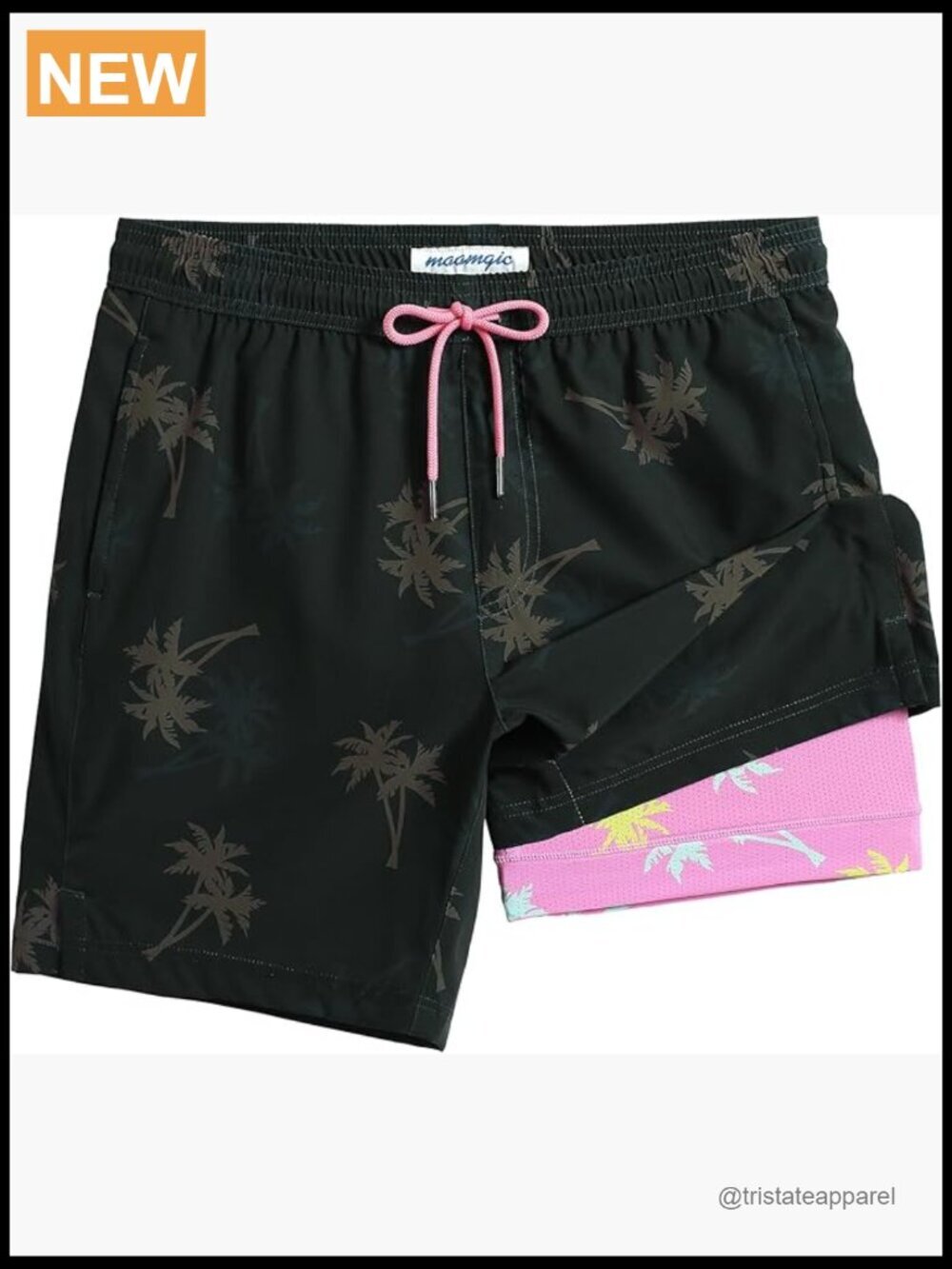 Mens Swim Trunks with Compression Liner 7 Inseam Quick Dry Board Shorts